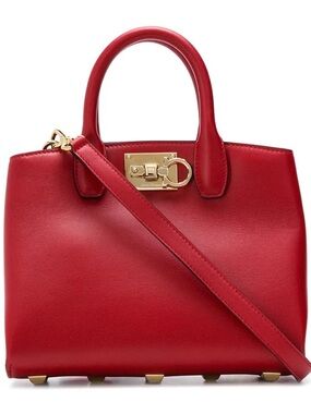 Salvatore Ferragamo Red Studio Box Satchel CLEANOUT SALE OFFERS WELCOME